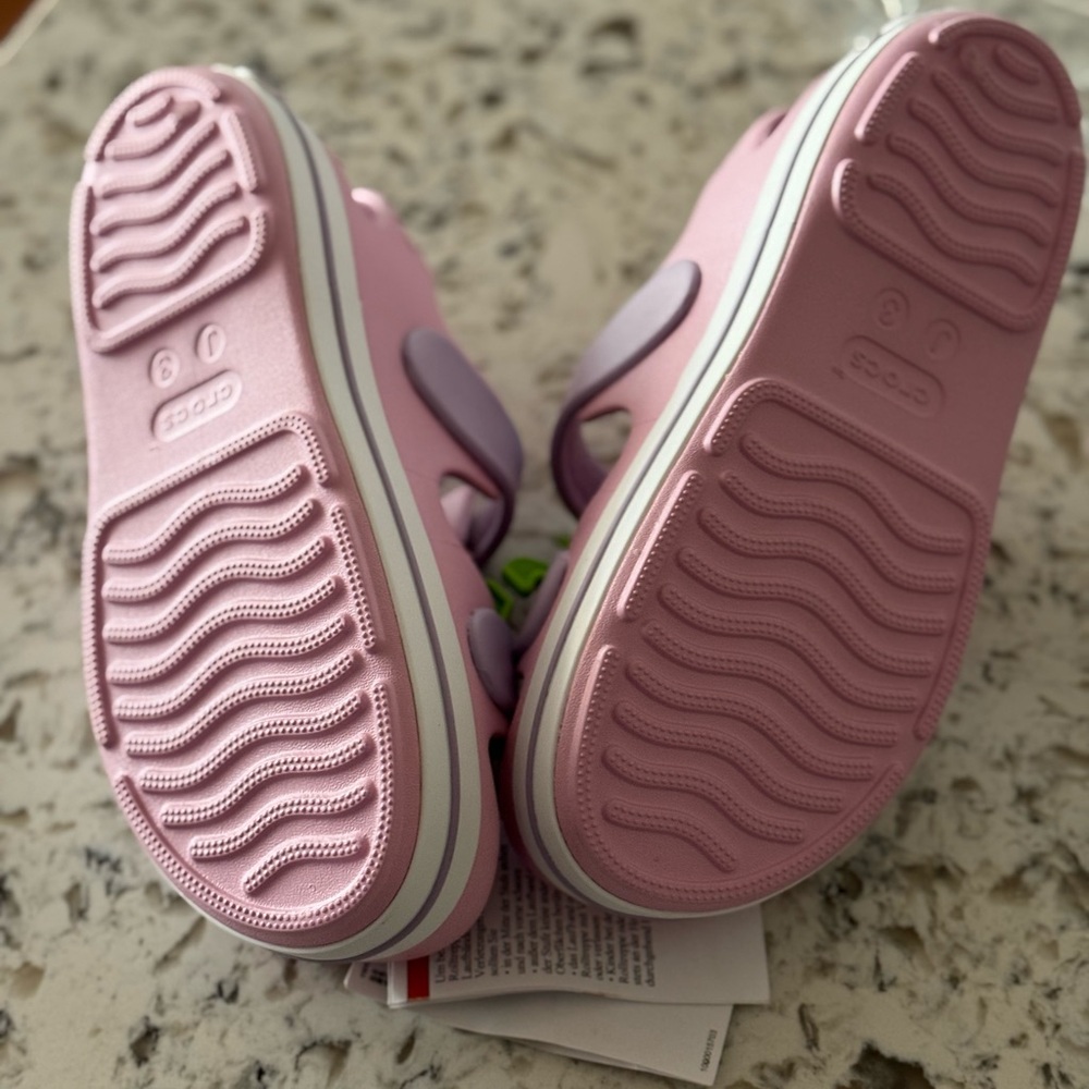 CROCS Kids' Pink and Lavender Sandals size j3 - Picture 4 of 7